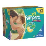 Pampers Baby Dry Diapers Economy Pack Plus, Size 4, 192 Count